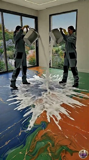 THIS FLOOR IS AMAZING😱 Epic Multi-Color Epoxy Pour