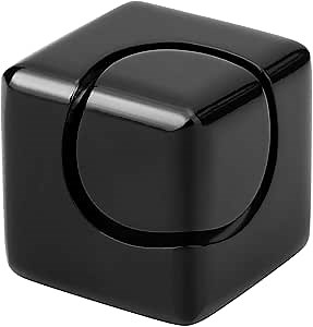 Infinity Gear Fidget Cube Spinner for Kid Adult, Transformable Spinning Top Metallic Fidget Toys for Anti-Anxiety Stress Relief Autism ADHD, 2-in-1 Cube Focus Toy for Desktop Office Classroom Black