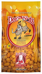 Dee's Nuts Peanuts, Hot Cheddar Flavor, 10 oz Resealable Bag