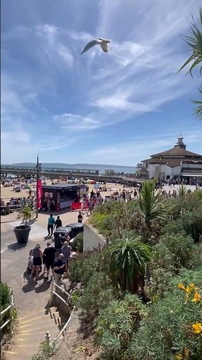 The famous beach of Bournemouth, Town of England