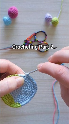 Crochet Colour Changing from Sky to Grass… The Scene Begins 🐰