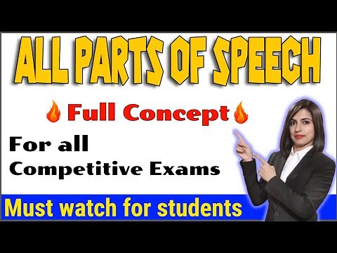All 8 Parts of Speech | All parts of speech for competitive exams - Full Concept in Hindi by Kanchan