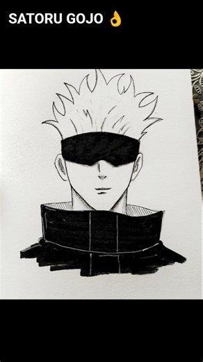 how to Draw Gojo// Step by step 🪜#shorts #anime #drawing #gojo #jujutsukaisen #howtodraw