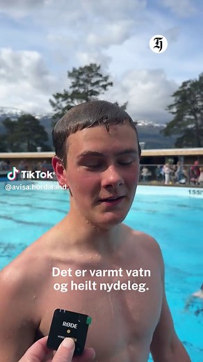 Utebassenget har endeleg opna att, hurra! 💦 #voss #vossabadet #utebassenget #fyp #bading