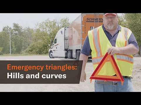 How to set up safety triangles on hills and curves