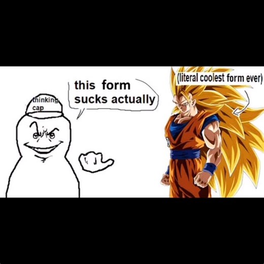 Kino Chris on Instagram: "SSJ3 is the most cursed form in Dragon Ball history. Not because of power scaling. Not because of energy drain. But because it has no eyebrows. The moment Goku lost his brows, he lost the soul of Dragon Ball’s design language the primal aesthetic that defined Toriyama’s genius. You look at SSJ1: perfect. SSJ2: refined rage. SSJ3? A design that went too far. And then you learn the truth. That the missing eyebrows were a misprint, a design error that became canon. And sud