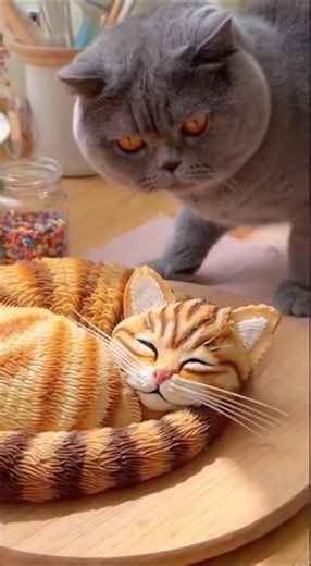 Real Cat Gets Angry at Hyper Realistic Cat Cake! 😼🍰