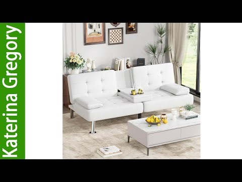 Homall Futon Sofa Bed Leather Futon Couch with Removable Armrests Review