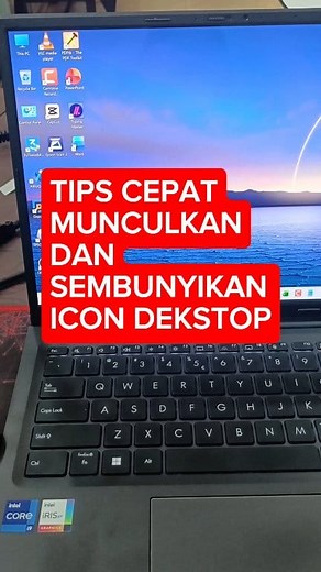 137K views · 1.8K reactions | Tips cepat munculkan dan sembunyikan icon aplikasi di desktop #belajarkomputer #belajarlaptop #tutorialkomputer #teknologi #tutorial #Tips #trik #edukasi #belajarwindows11 #belajarword #belajarexcel #isnainielhabib #panglimatutorial | Isnaini Elhabib | Facebook