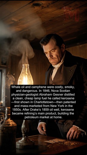 Whale oil and camphene were costly, smoky, and dangerous. In 1846, Nova Scotian physician-geologist Abraham Gesner distilled a clean, cheap lamp fuel he called kerosene—first shown in Charlottetown—then patented and mass-marketed from New York in the 1850s. After Drake’s 1859 oil well, kerosene became refining’s main product, building the petroleum market at home #fblifestyle | TerrifyingMyths