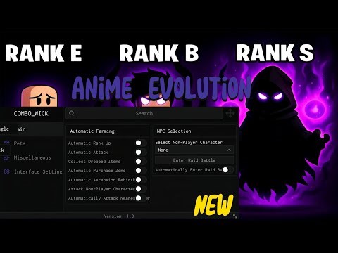 !NEW! Script Anime Evolution Roblox | Auto rank up, Auto attack, Auto Farm, Auto hatch
