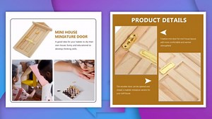 Dollhouse Door, 1:12 Scale Mini Door Fits Wooden Dollhouse Furniture, Unpainted Wooden Doors for DIY Scene Doll Home Craft (6.88 * 4.09in