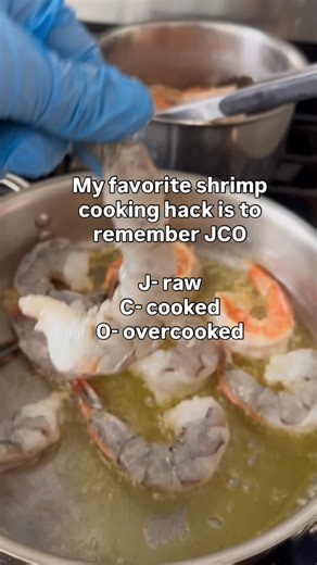 Private Chef- Danielle Christy on Instagram: "Save for the next time you cook shrimp! How to cook shrimp 🍤 Nothing worse then over cooking shrimp I find shellfish can easily go from perfectly cooked to overcooked in no time. here are my favorite tips. When you start with Raw shrimp it is shaped like a J and when your done cooking you want it to be in the shape of a C when it looks like an O its overdone Use a really hot pan and once the shrimp begin to get pink flip and cook for an additional m