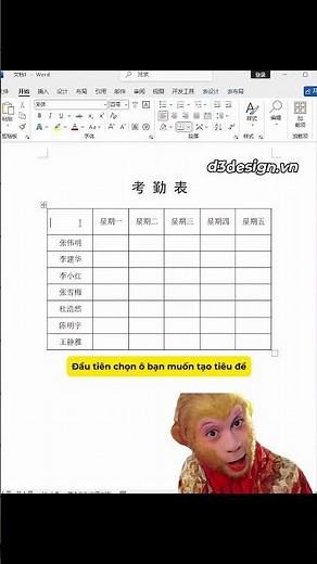 Học Word - Hướng dẫn tạo bảng tiêu đề chéo