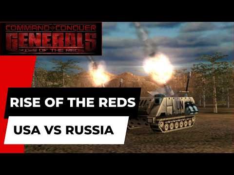 Command & Conquer Generals Rise of the Reds Skirmish - USA Vs Russia