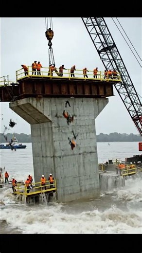 Bridge pillar collapse #constructionsafety #explosion #accidentawareness #crash