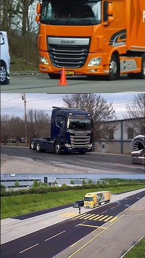 How Fast Can a Truck Stop? 🚛 Brake Test Explained#Shorts #Truck #BrakeTest #TruckSafety #Emergency