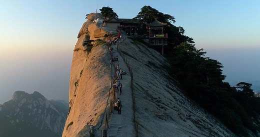 华山自然风光风景名胜音乐旅游4k航拍