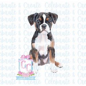 Watercolor Dog Puppy Brindle Boxer - Etsy Canada