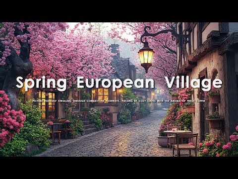 Relaxing Jazz & Spring European Village - Serene Jazz Music in Gentle Spring for Focus, Sleep