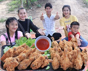 Happy time, Yummy crispy fried chicken legs cooking and eating - Happy bonding | NTL TV