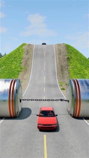 Cars & Cargo Van vs Chainned Hydraulic Crush - BeamNG.drive #shorts #beamngdrive #beamng