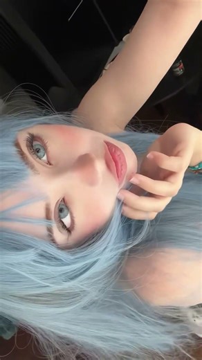 baby blue wig 👼🏻🩵#hiri #fyp #lipsync #bluehair