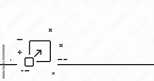 Zoom in button. Maximize window, minimize, view, full screen, player, viewer, control, arrow, scale. Technology concept. One line drawing animation. Motion design. Animated technology logo. Video 4K