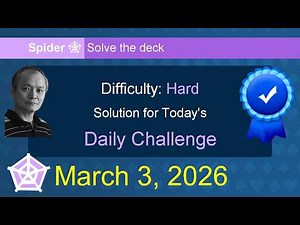 Microsoft Solitaire Collection: Spider - Hard - March 3, 2026