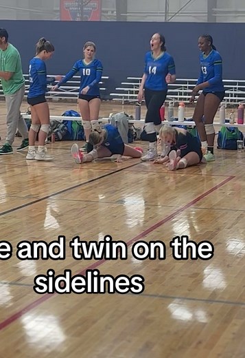 Me and My Twin on the Sidelines of Volleyball