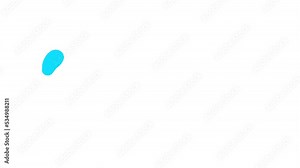 Cartoon water liquid rain drop rising at the left and falling at the right long path version animation isolated. Alpha channel included.