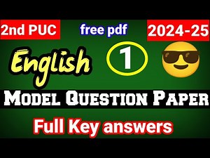 2nd PUC English Model Question Paper 1 keyanswers karnataka Board 2024-2025