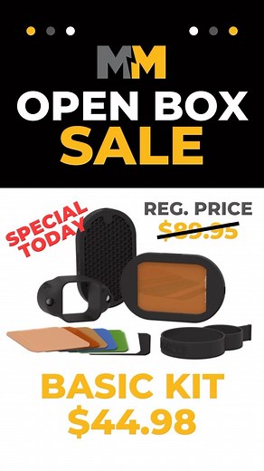 2.3K views · 12 reactions | 50% off our open box Basic Kit today. Kit includes a MagGrip, MagGrid, MagGel holder and 8 Standard Color Correction MagMod gels. It's one of our most popular kits. Pick up one today! 50% off while supplies last! #magmod #madewithmagmod | MagMod | Facebook