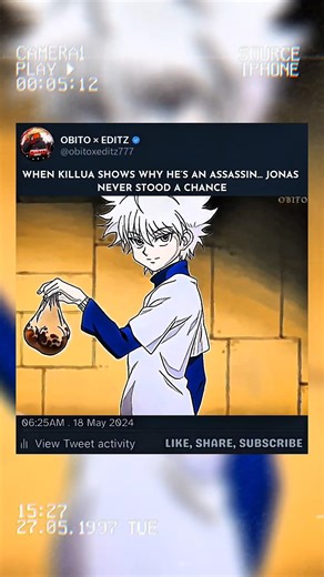 Killua Rips Out a Man’s Heart in 0.2 Seconds 😳 | Coldest Moment #hunterxhunter #hxh #killua #shorts