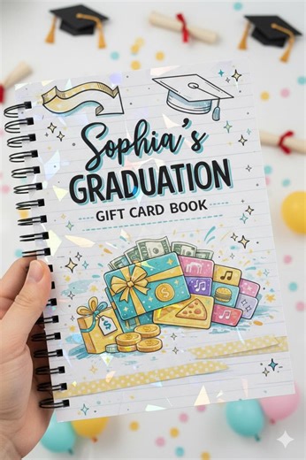 Custom Graduation Gift Card Book, Graduation Gift, College Hologram Gift Card Holder, Graduates Gift Book, High School & College Gifts