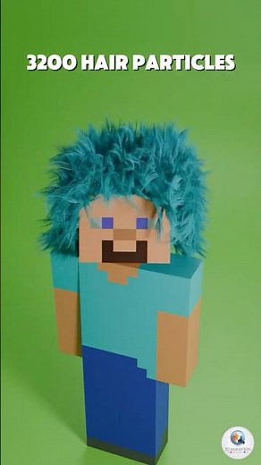 Create a new hairstyle for Steve in Minecraft 💇‍♂️🔥🔥 #3danimation #blender3d #minecraft