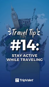 Travel Tip #14: Stay Active While Traveling 🏞️👟 Don't let your fitness routine take a vacation! Keep those steps counting and stay active while exploring new destinations. Whether it's discovering local hiking trails, taking scenic walks, or engaging in unique activities, staying active not only boosts your energy but also lets you experience a place in a whole new way. Don't forget your walking shoes and get ready to make every journey a step towards a healthier you! 💪✈️ Ready to explore wit
