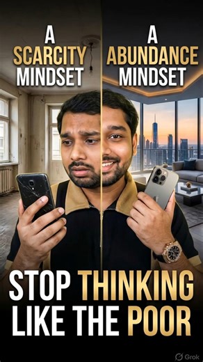 Scarcity vs. Abundance Mindset 🧠💡#billionaireattitude #moneysavingtipsandtricks #growthwithmindset
