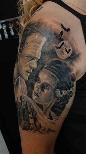 This Frankenstein and bride tattoo had been so much fun to work on . I would love to do more like this. If interested in scheduleing an appointment please send me a message. Thank you. #frankensteintattoo #frankensteinandbridetattoo #3dtattoo #coloredtattoo #theinkkapp #tattoosbyjayatwestside #jayatwestsideink #JasonKapp #tattoo #tattooartist #tattooed #tattoolife #tattoomagazine #ink #inked #inkedmagazine #inkedlife #solidink #whiterosetattoosupply #realismtattooartist #realistictattoo #yorkpat