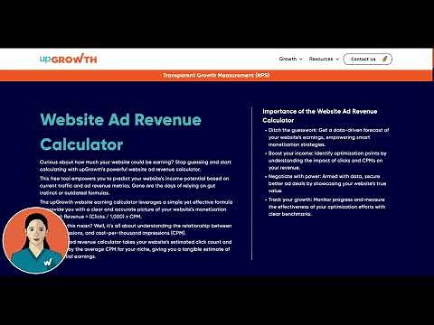 Website Ad Revenue Calculator: Boost Your Ad Revenue with Our upGrowth's Calculator