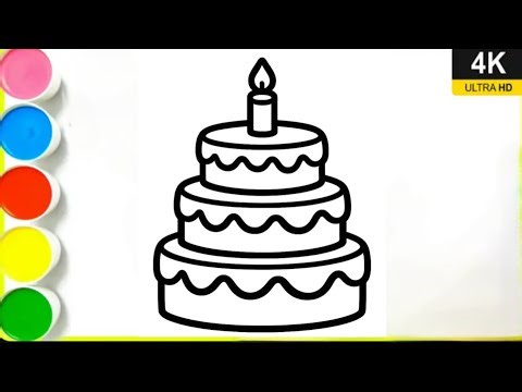 Easy Cake Drawing for Kids 🍰 | Step by Step Cake Drawing Tutorial | 