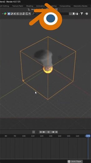 2 Minutes Me Fire Animation bna diya Blender me🙄🙂 #blender #animation
