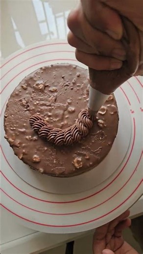 Chocolate Hazelnut Feuilletine crunch Cake. #cakeoftheday #cakeshorts #cakedecorating #eggfree
