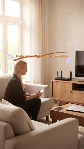 WiFi Router，Routers for Wireless Internet,High Speed Internet for Home & Office,Covers up to 1000 Sq. ft ,WPA2 Security, WiFi Hotspot Router，Easy 3-step setup