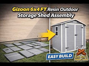 Gizoon 6x4 FT Resin Outdoor Storage Shed