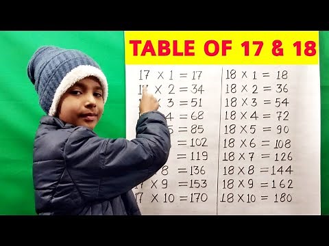 Learn Table of 17 and 18 | Table of 17 | Table of 18 | 18x1=18 Multiplication | RSGauri