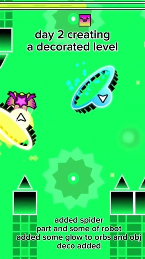 day 2 of making a decorated level #creator #decoration #gd #geometrydash #good #decor