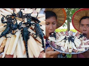 Finding & Catch Scorpions to Cooking with Potato Recipe - Deep Fried Crispy Scorpions Potato