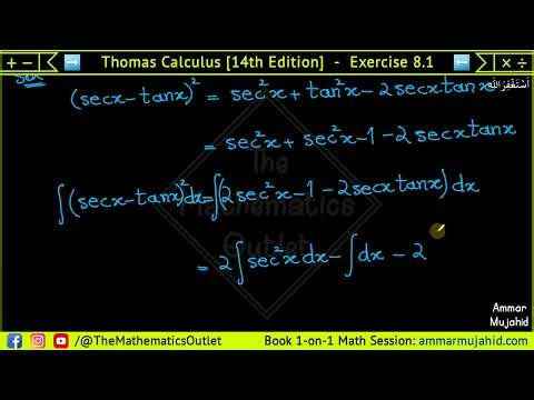 Thomas calculus chapter 8 exercise 8.1 Q1 to Q4 | Integration Techniques || Lec 1