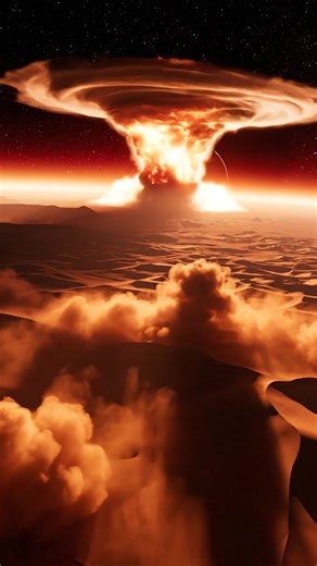 1.2K views |  An epic explosion erupts from the heart of the desert — sand dunes ripple like waves as shockwaves tear through the horizon. Nature or something else?  Want to create videos like this?  Check the link in my profile to get started! ⚡ Hashtags: #earthimpacts #explosion #desert #sanddunes #cinematic #aiart #viralvideo  #earthimpacts | Earth Impacts | Facebook